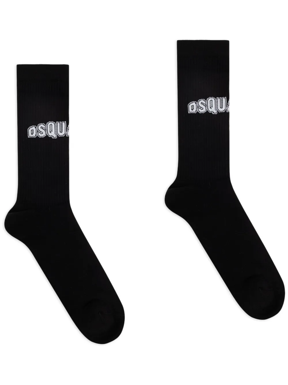 DSQUARED2 Logo-intarsia sokken Zwart