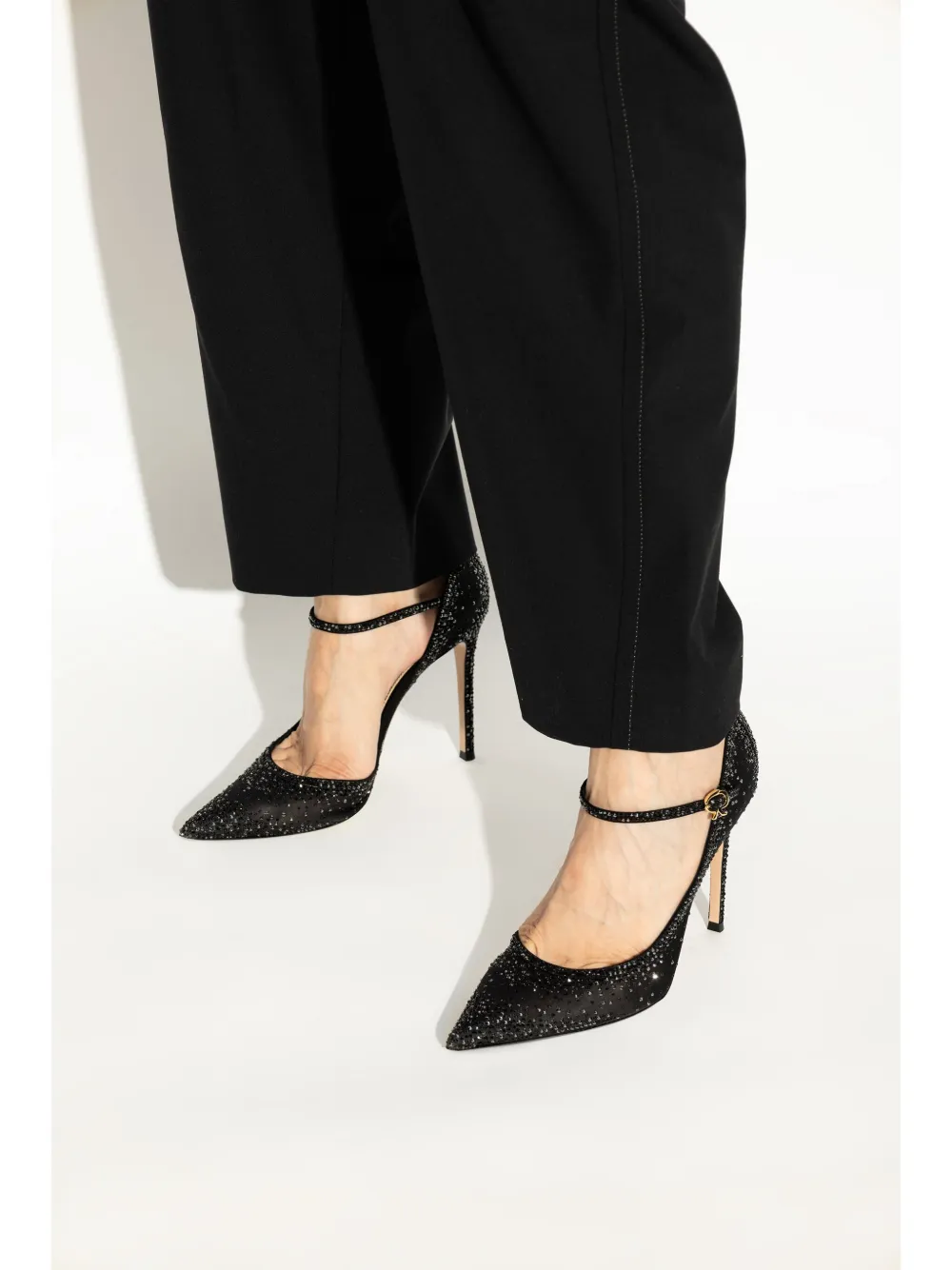 Gianvito Rossi 115mm crystal-embellished pumps - Zwart