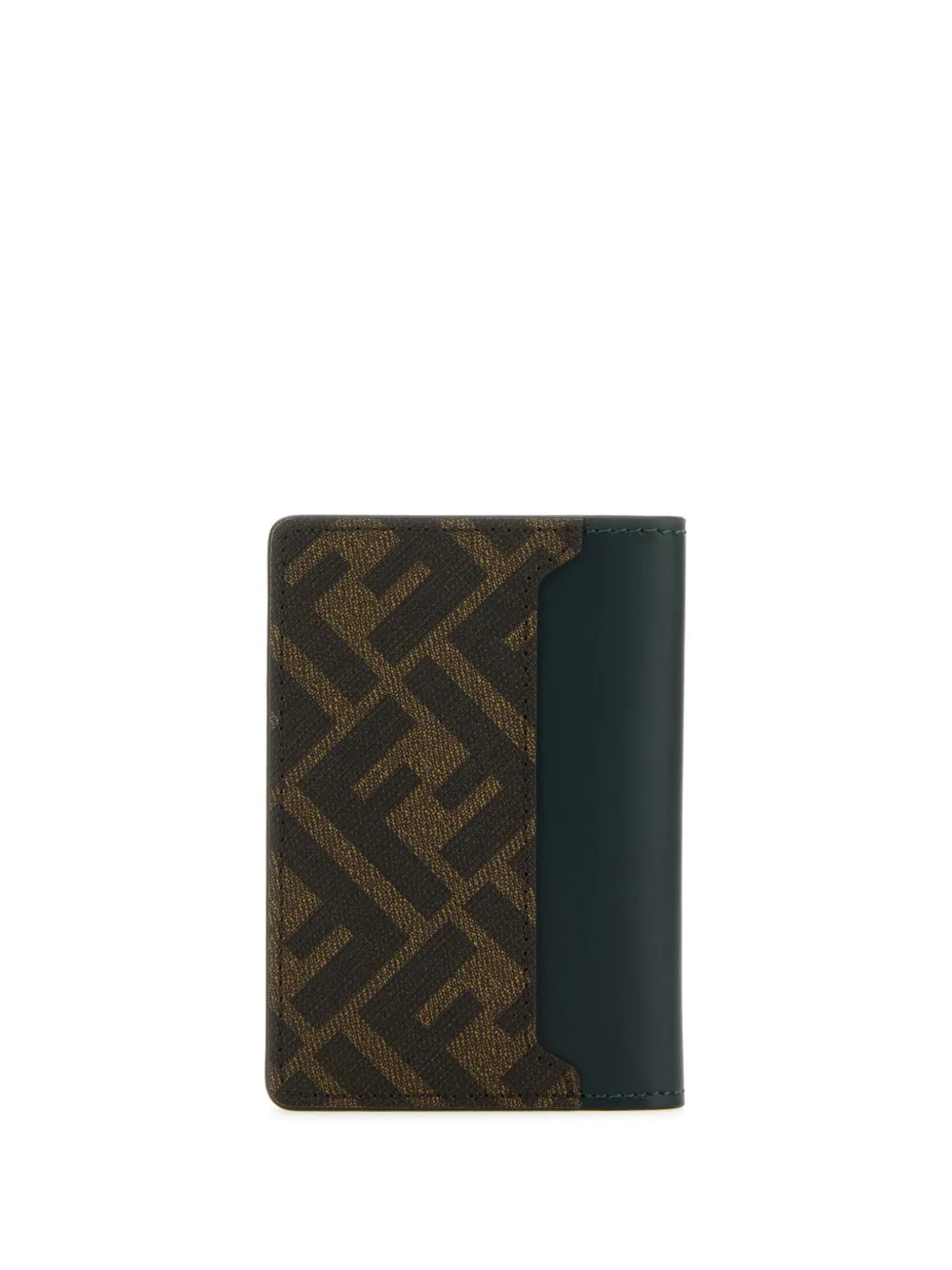FENDI logo-plaque cardholder - Groen