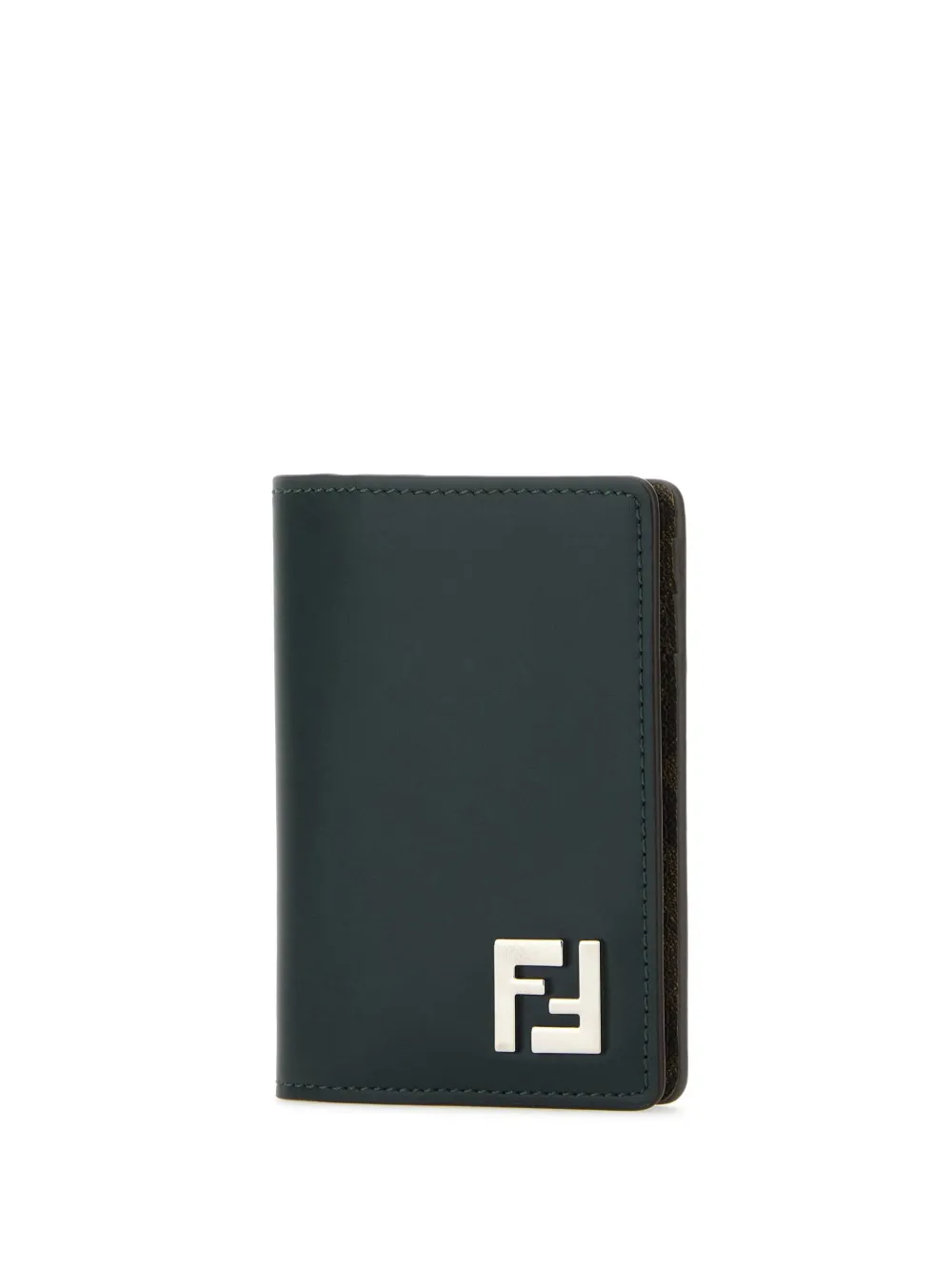 Fendi Logo-plaque Cardholder In Green