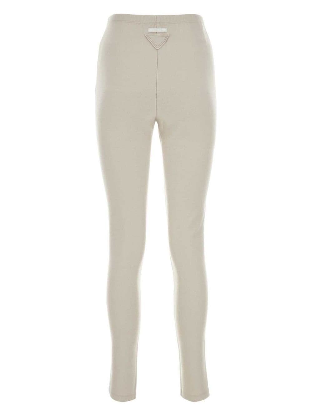 Prada logo-triangle leggings - Beige