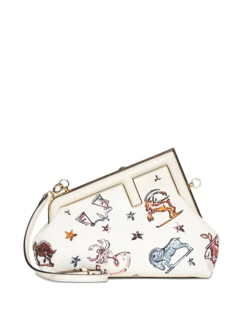 FENDI small zodiac-embroidered clutch bag