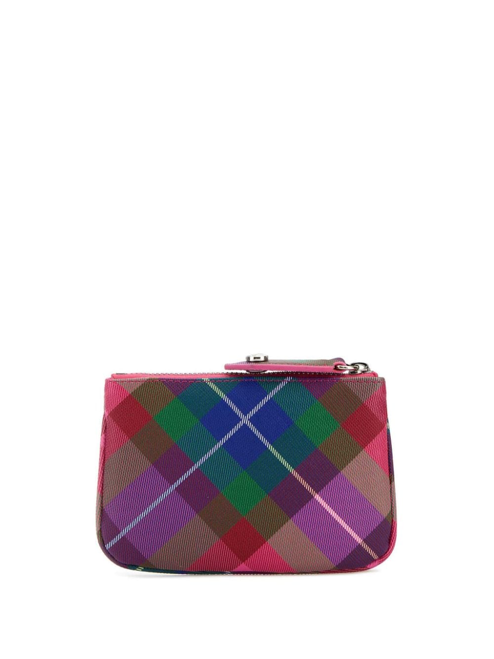 Vivienne Westwood tartan leather coin purse - Roze