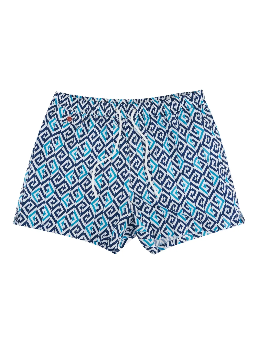 geometric-pattern swim shorts