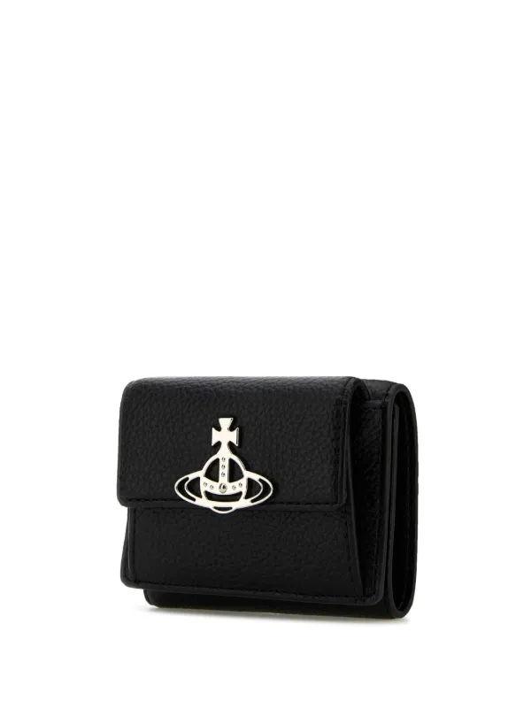 ★Vivienne Westwood★ ORB Logo 54020001W S000B N402 Flap Car Vivienne westwood Grain Leather Flap Card Holder Black