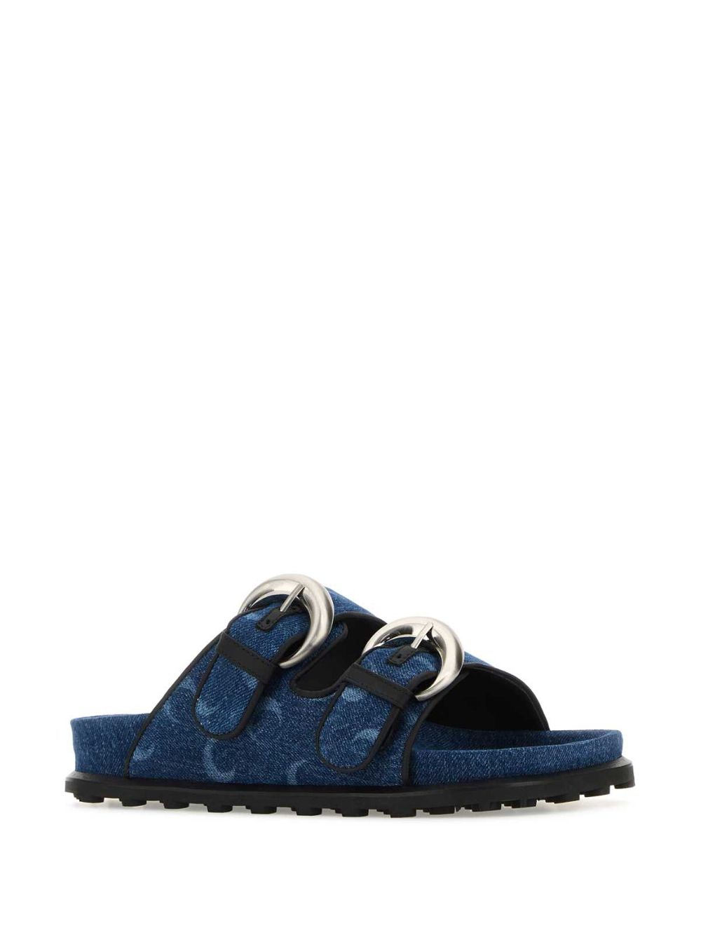 Marine Serre Deadstock Denim MS Ground slippers - Blauw