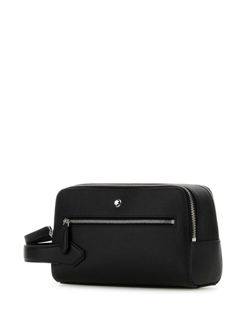 Shop Montblanc Logo-plaque Leather Clutch In Black