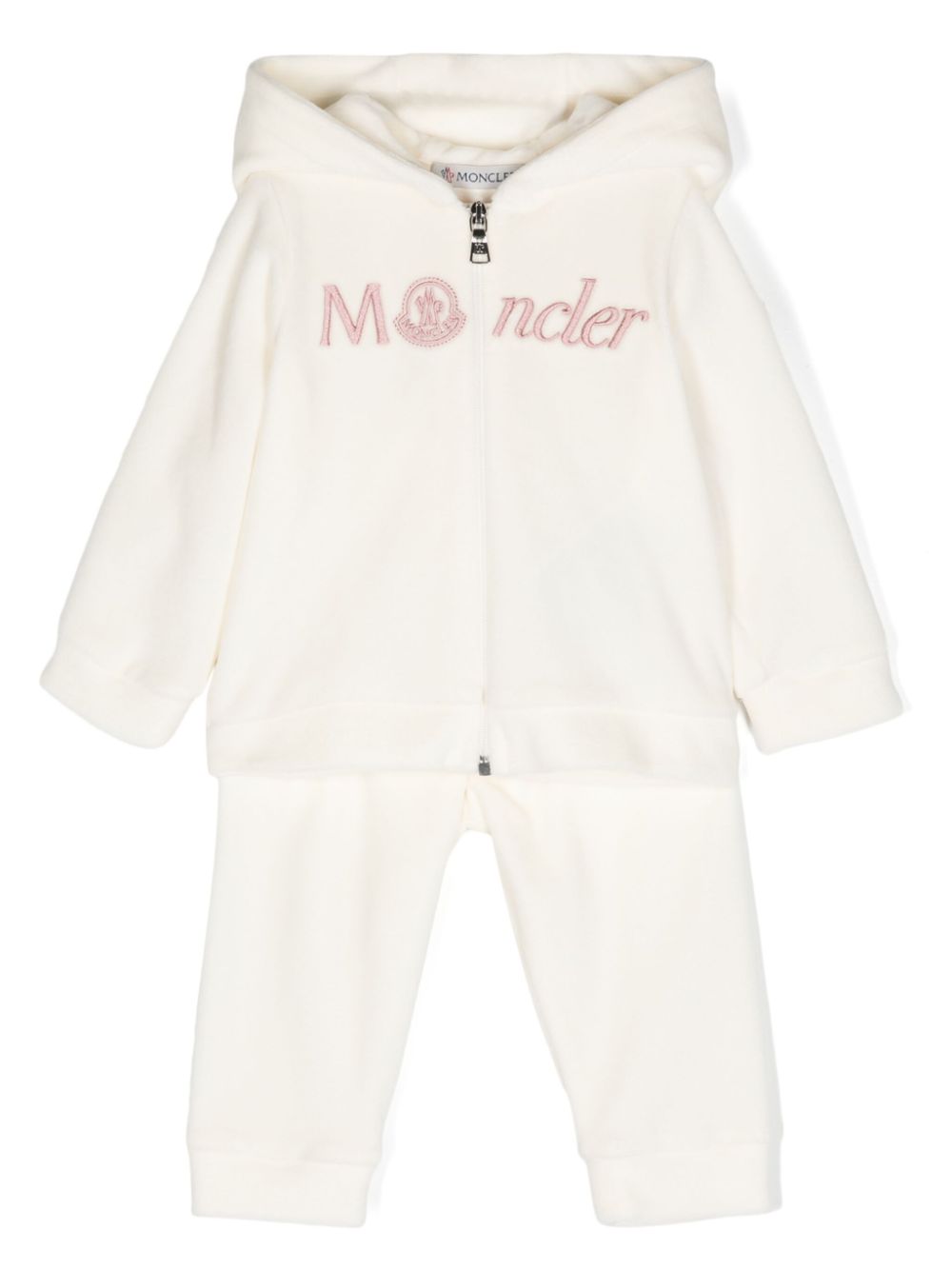 Moncler Enfant Jogginganzug Mit Logo Stickerei Nude FARFETCH DE