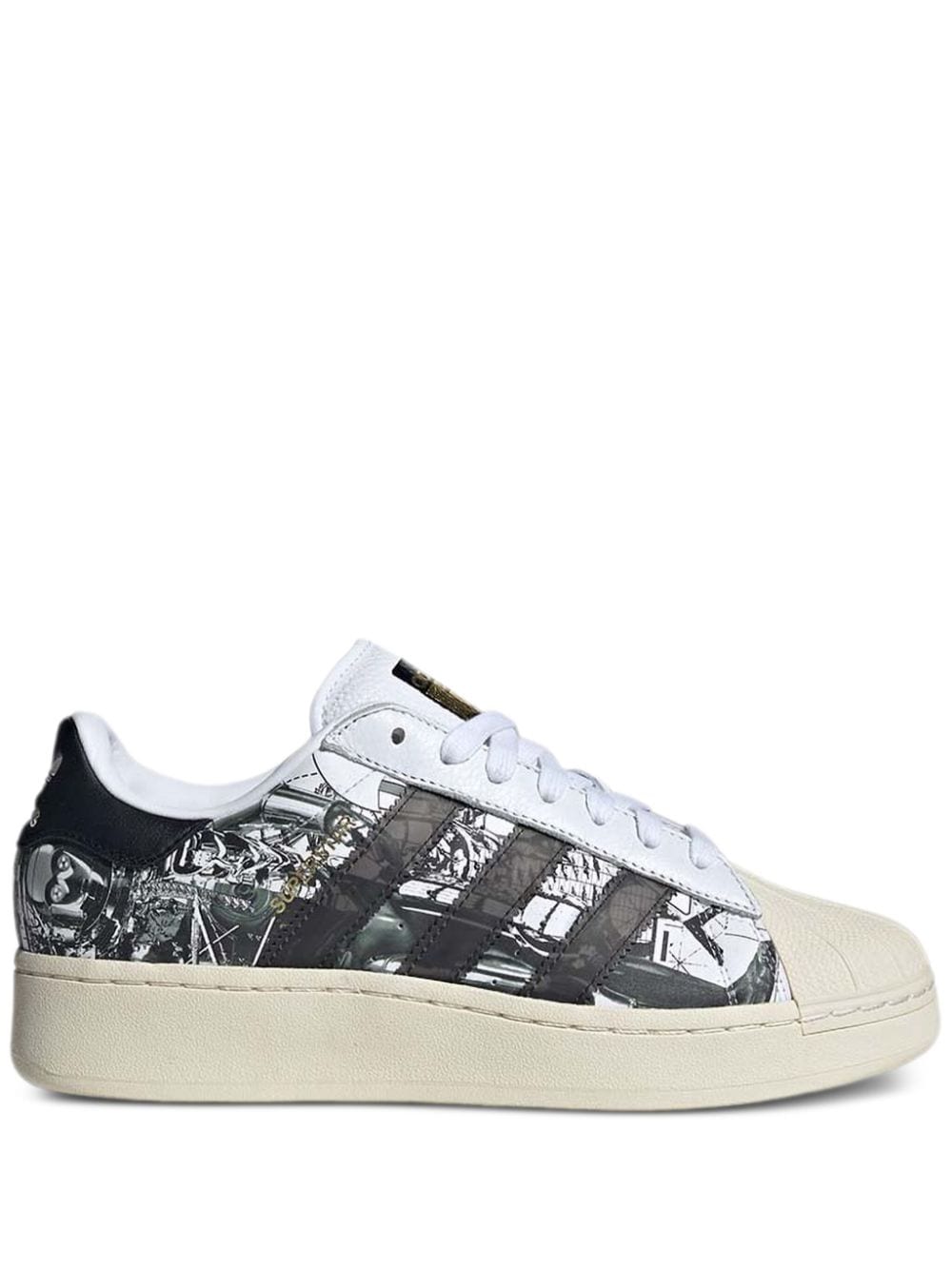 Adidas superstar black and white print hotsell