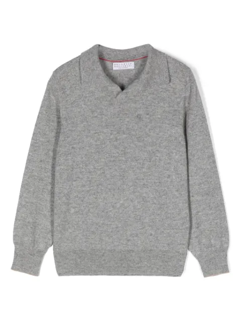 Brunello Cucinelli Kids Camisa polo de trama leve