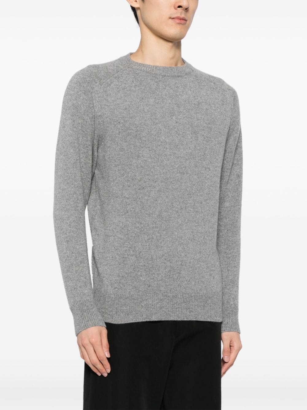 Shop Lardini Crew Neck Sweater In Grey