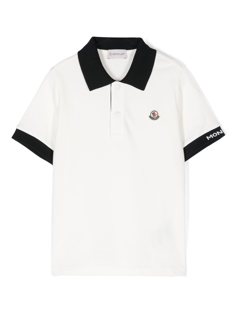 Moncler Enfant logo-patch polo shirt - White