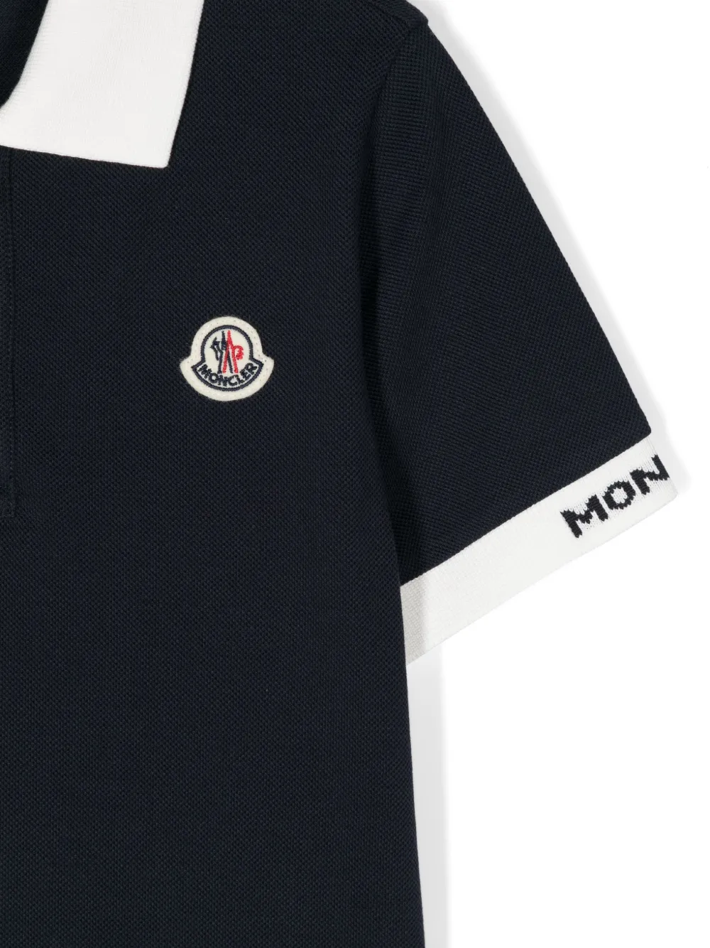 Moncler Enfant Poloshirt met logopatch Blauw