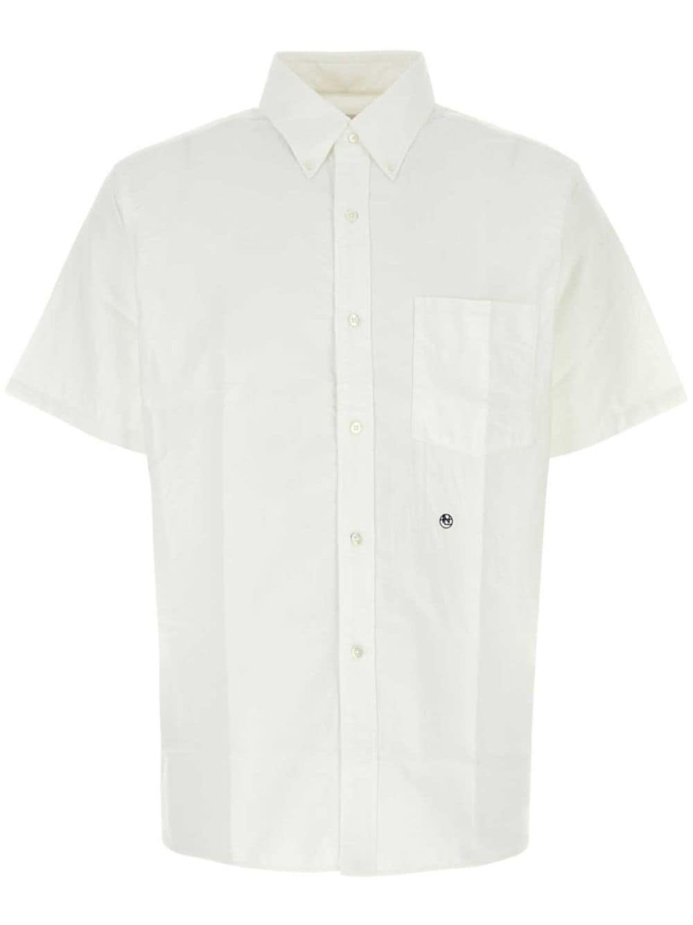 Nanamica logo-embroidered short-sleeved shirt - Bianco