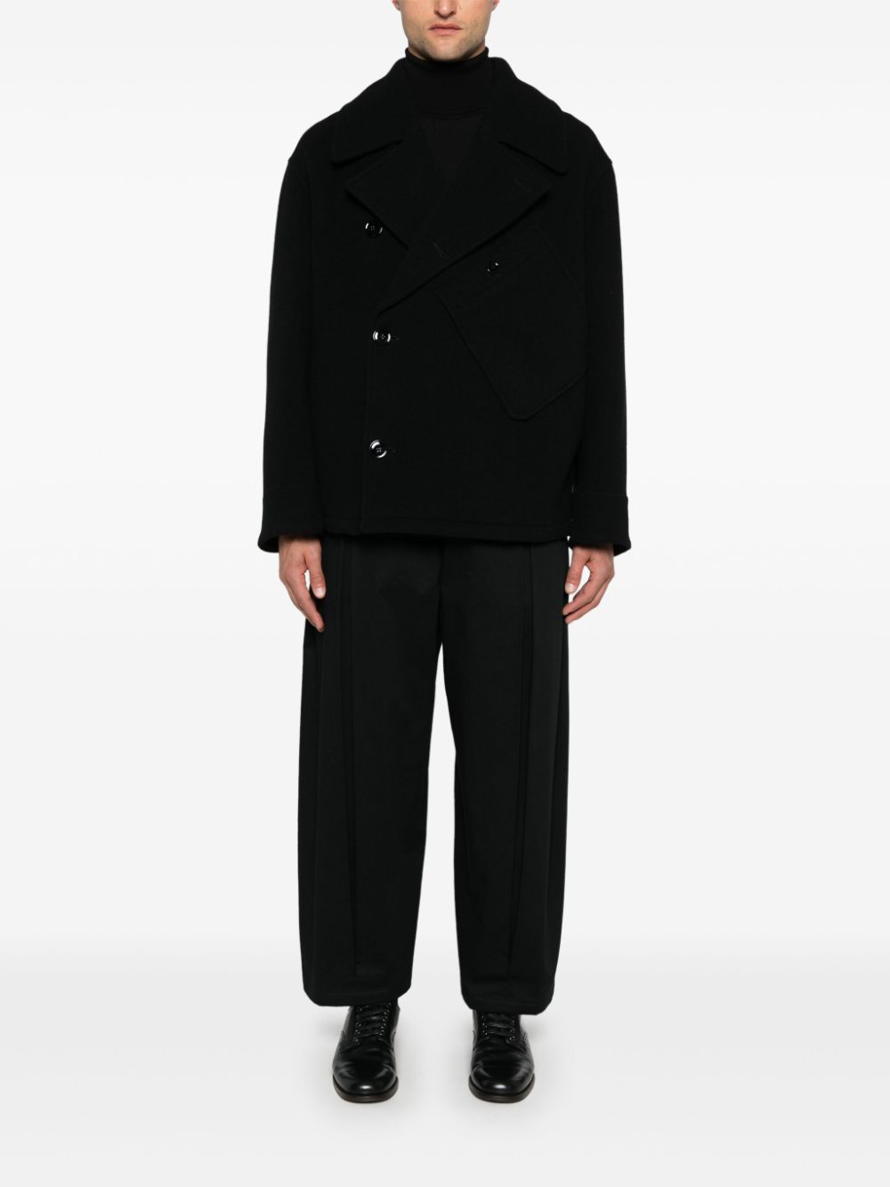 Shop Lemaire Dispatch Peacoat In Black