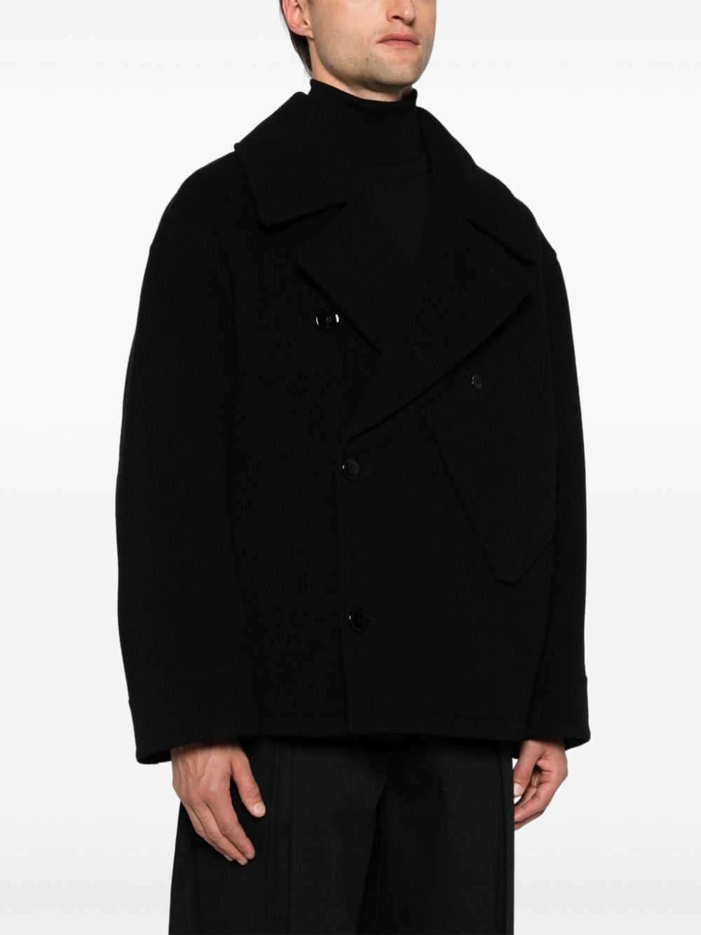 Shop Lemaire Dispatch Peacoat In Black