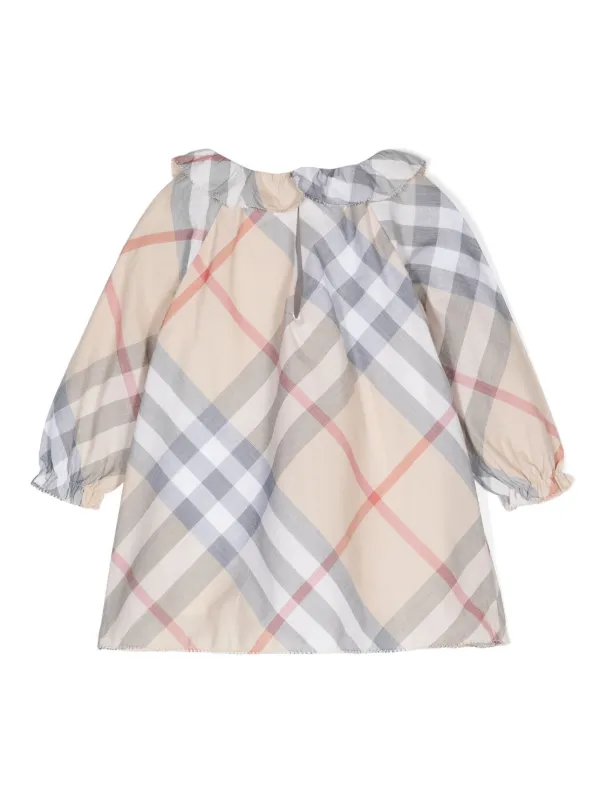 バーバリー　チェック ワンピース セット 12m 80 Burberry Kids チェック ワンピース セット | ニュートラル | FARFETCH JP