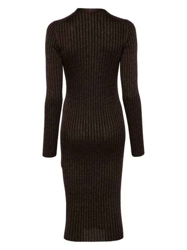 MRZ ribbed-knit Midi Dress Brown FARFETCH PH