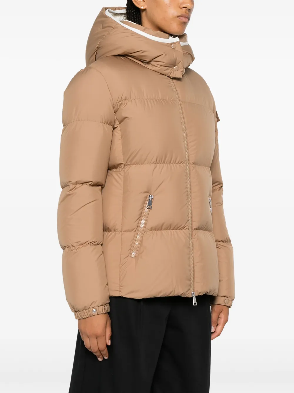 Moncler Beige Fourmines Down Jacket In Neutrals