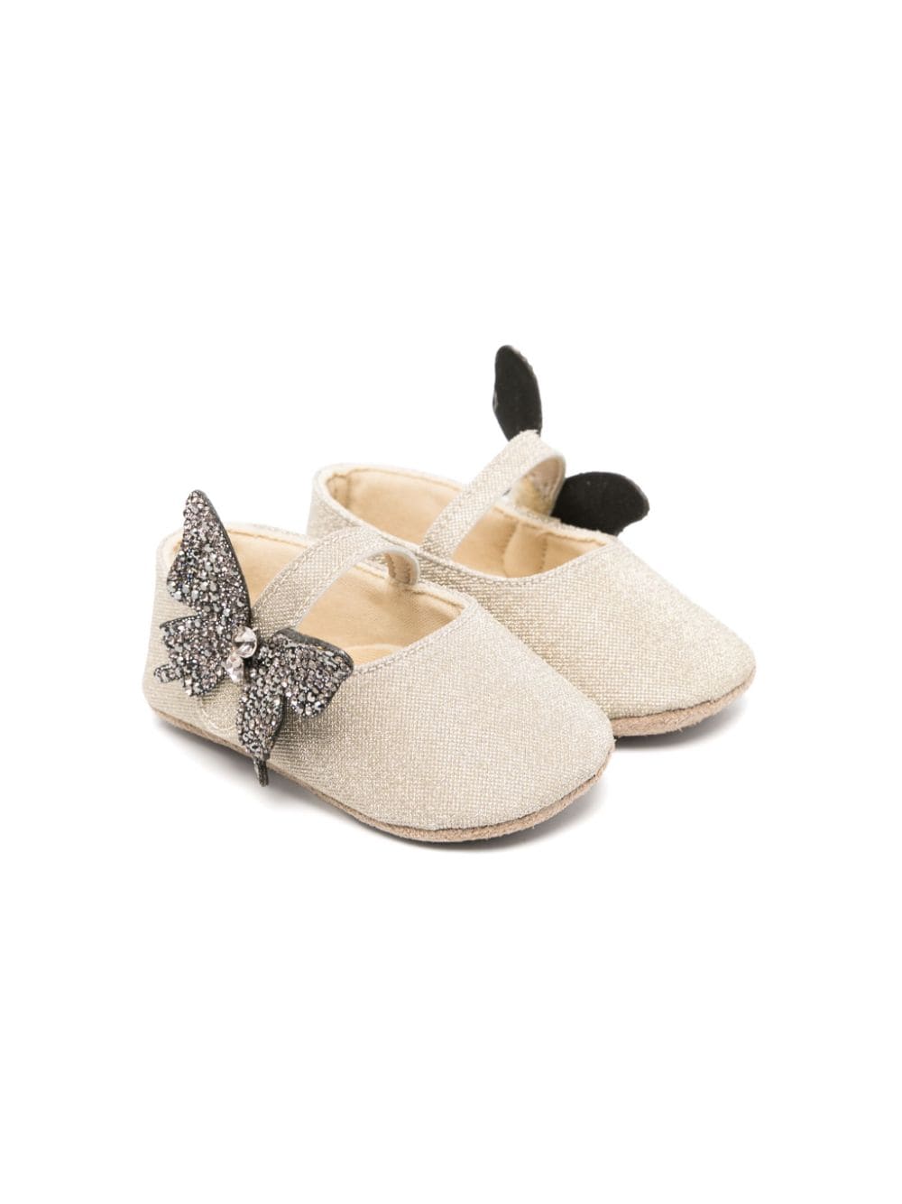 BabyWalker glitter-detail ballerina shoes Gold