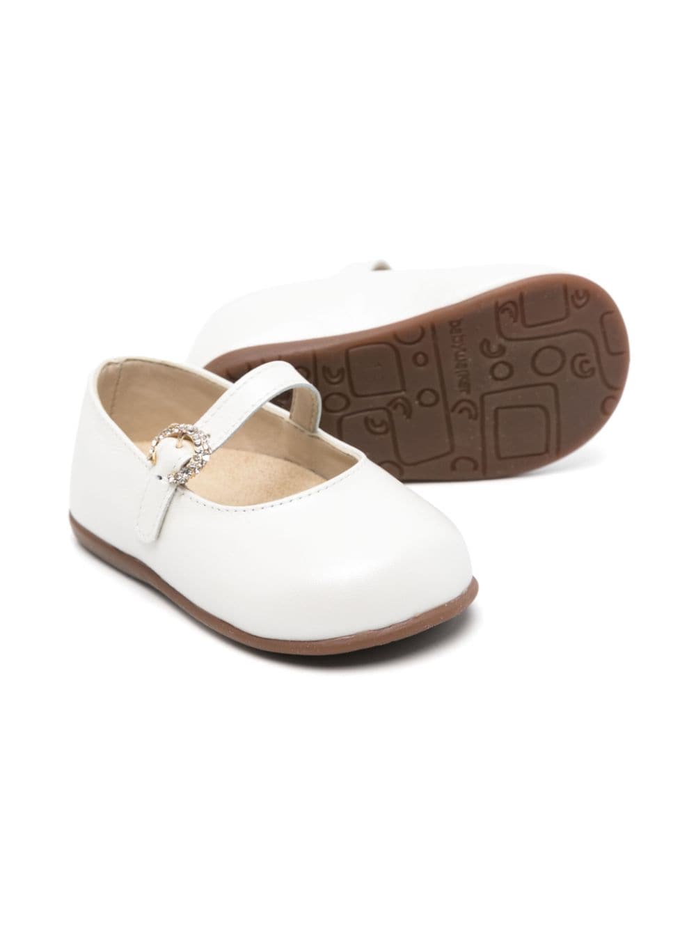 BabyWalker leather ballerina shoes White