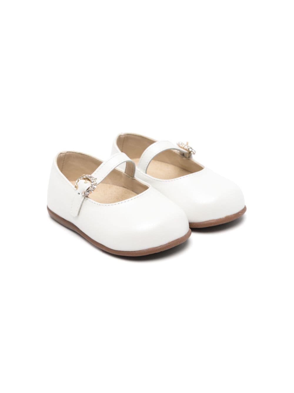 BabyWalker leather ballerina shoes White