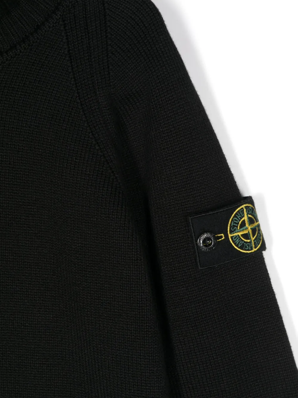 Stone Island Junior Trui met Compass-logopatch Zwart