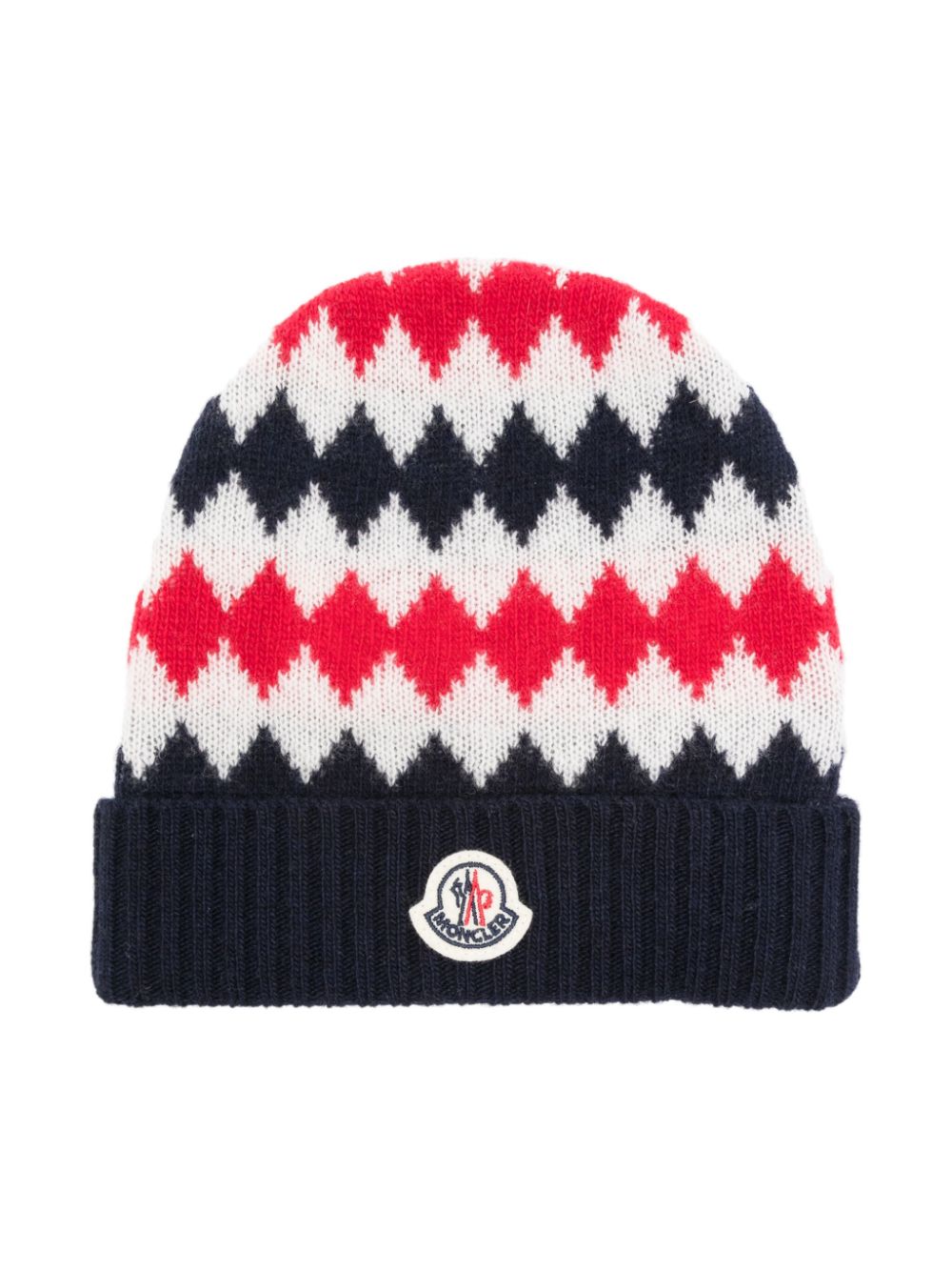 Moncler Enfant logo patch beanie - Blue