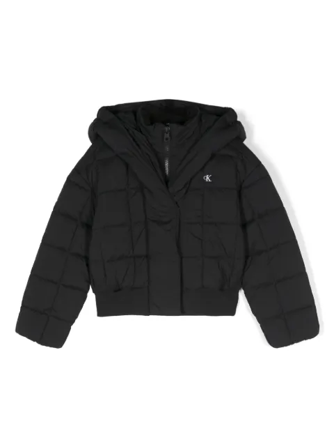 Calvin Klein Kids embroidered-logo padded jacket 