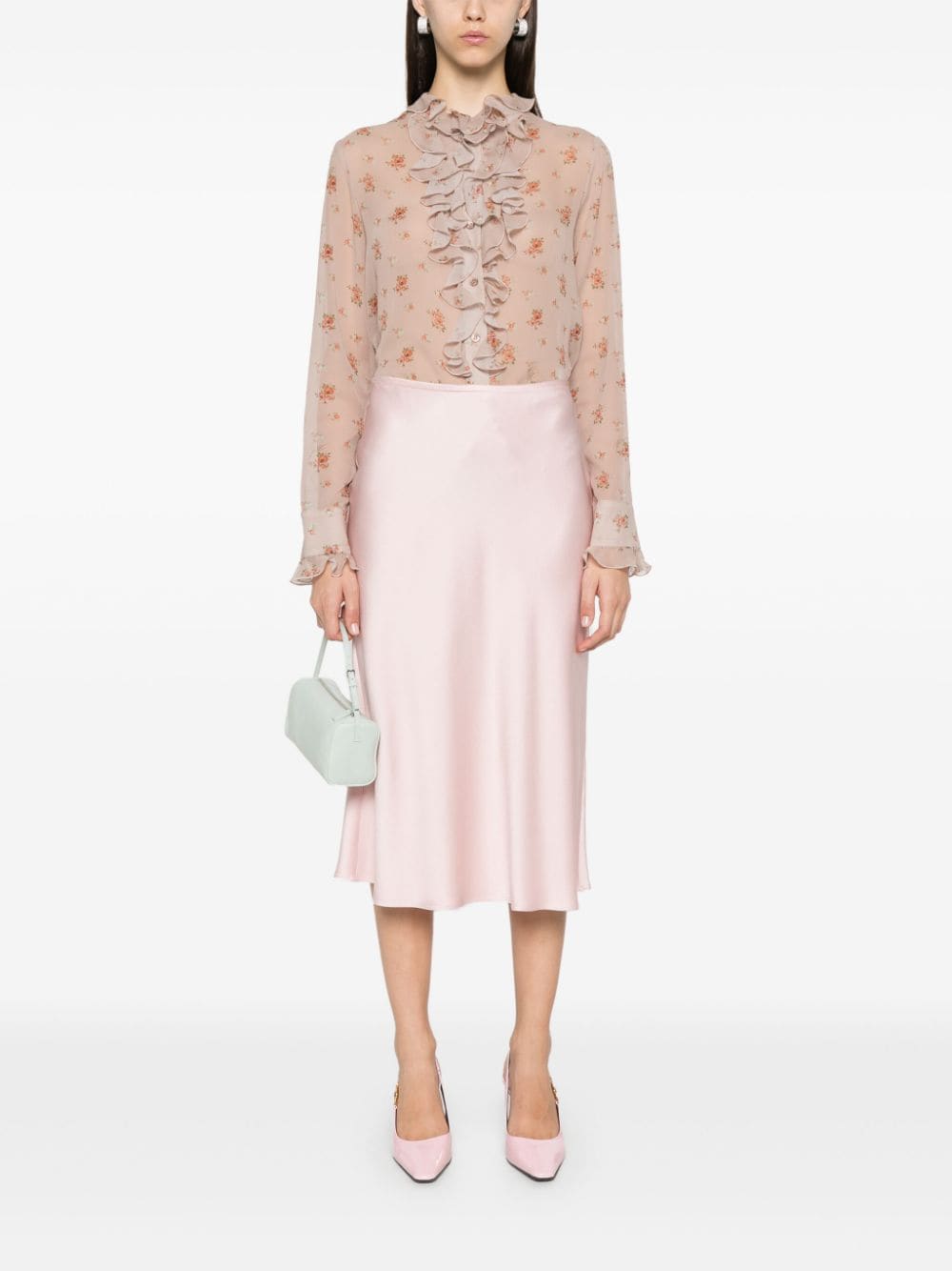 Blumarine Midi-rok van crêpe - N0110 LIGHT ROSE