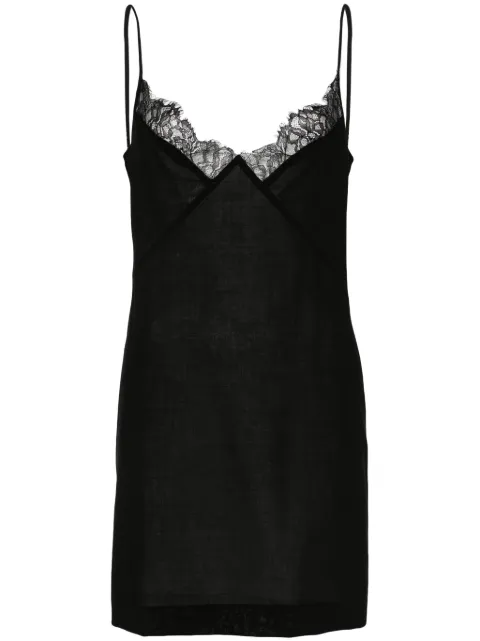 Blumarine lace-trim mini dress