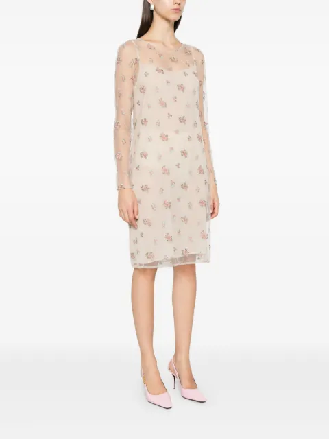 Blumarine floral-embroidery midi dress A444A203A - 2