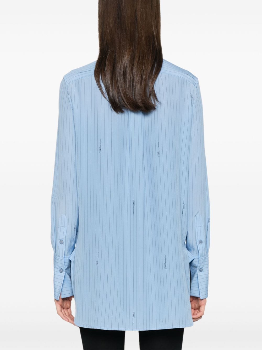 Shop Blumarine Pinstriped Shirt In Blue