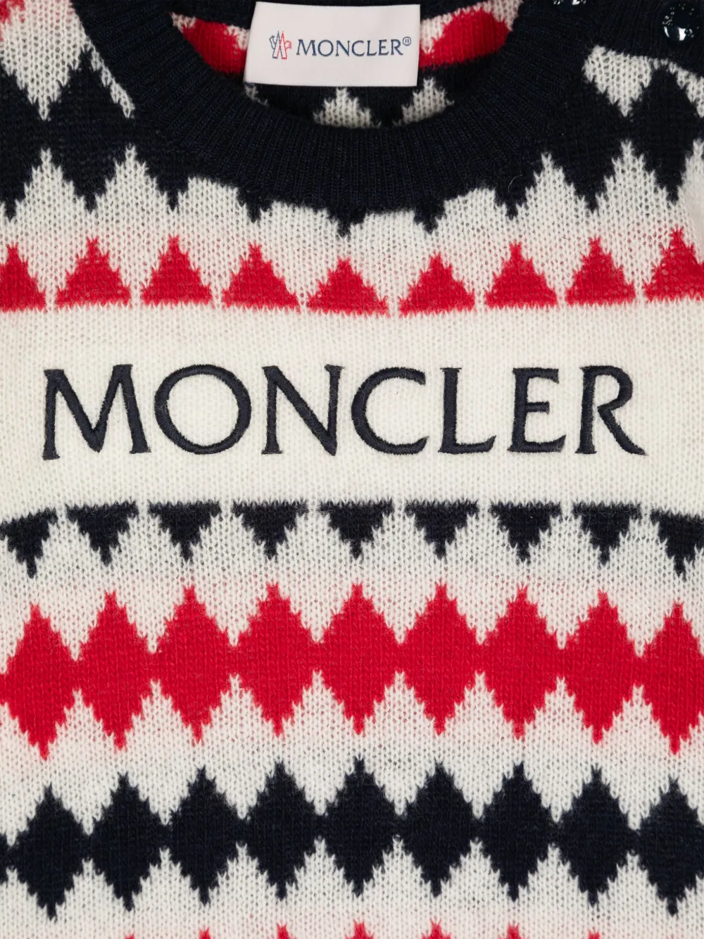 Moncler Enfant Trui met geborduurd logo Blauw