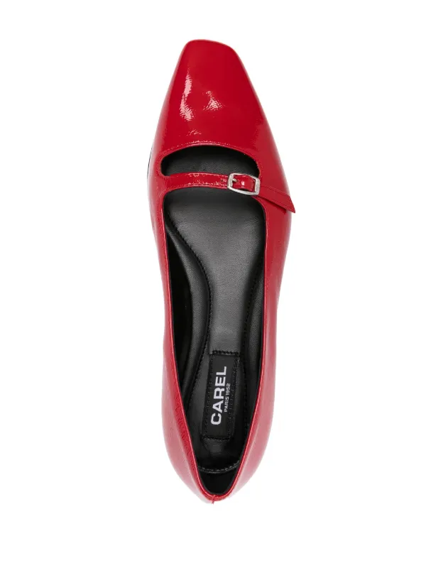 フラットシューズ Emilie Ballerinas - Carel - Leather - Red Emilie - Black naplack leather ballet flats | Carel Paris