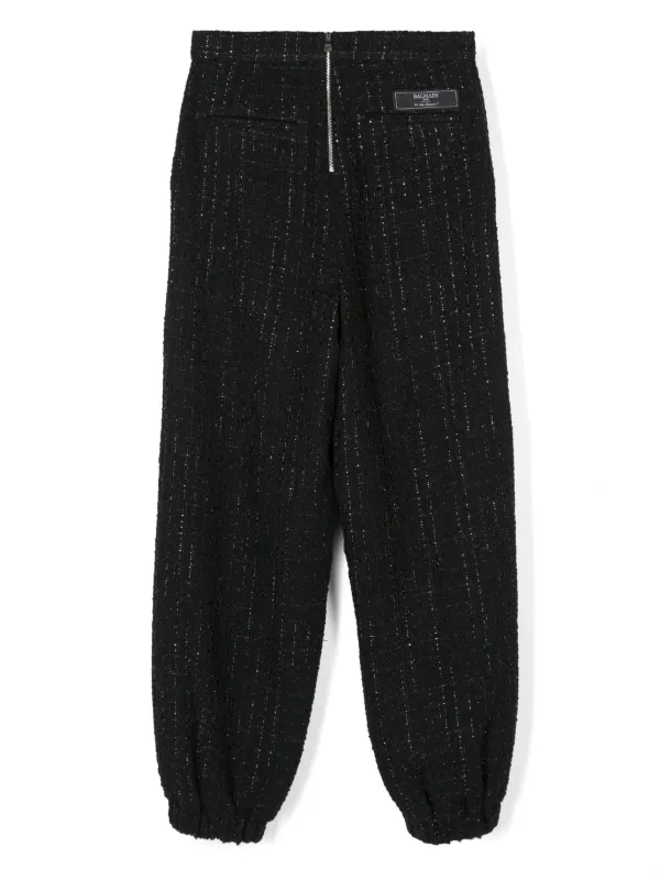 Balmain Kids logo-tag Trousers | Black | FARFETCH