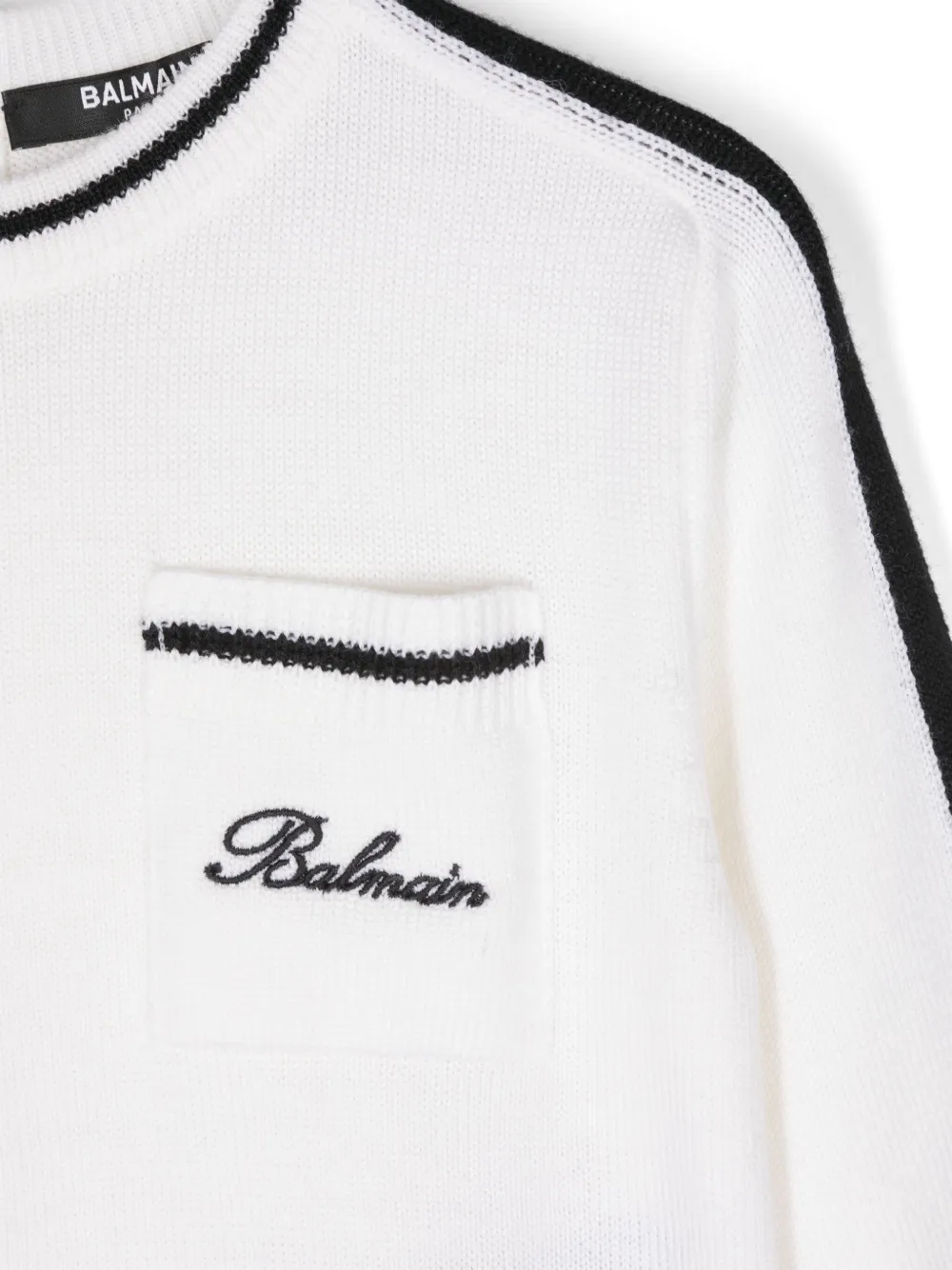 Balmain Kids Trui met geborduurd logo Beige
