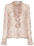 Blumarine floral-print shirt - Brown