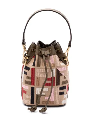 Fendi mon tresor logo bucket bag on sale