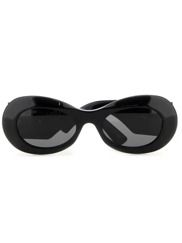 Gucci Round Sunglasses Black with Interlocking G Interlocking G oval sunglasses in black - Gucci | Mytheresa main image 3