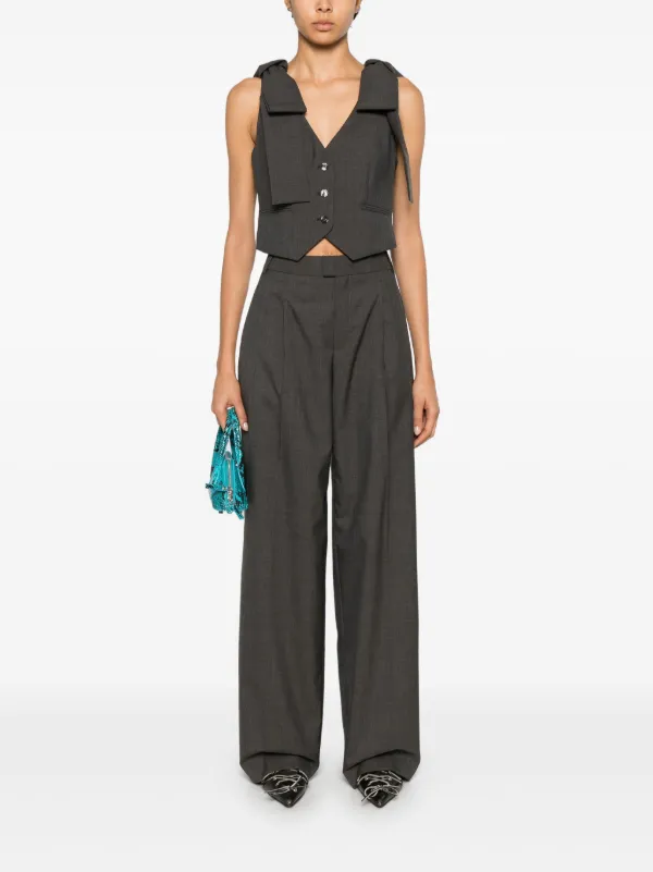 Blumarine bow-detail Vest | Grey | FARFETCH