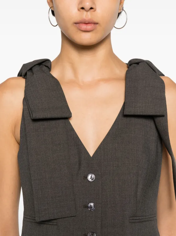 Blumarine bow-detail Vest | Grey | FARFETCH