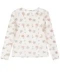 Blumarine floral-embroidered blouse - Neutrals