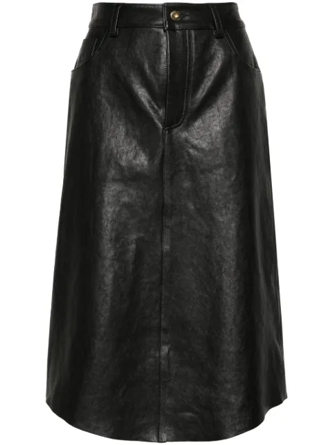 Blumarine debossed-logo midi skirt