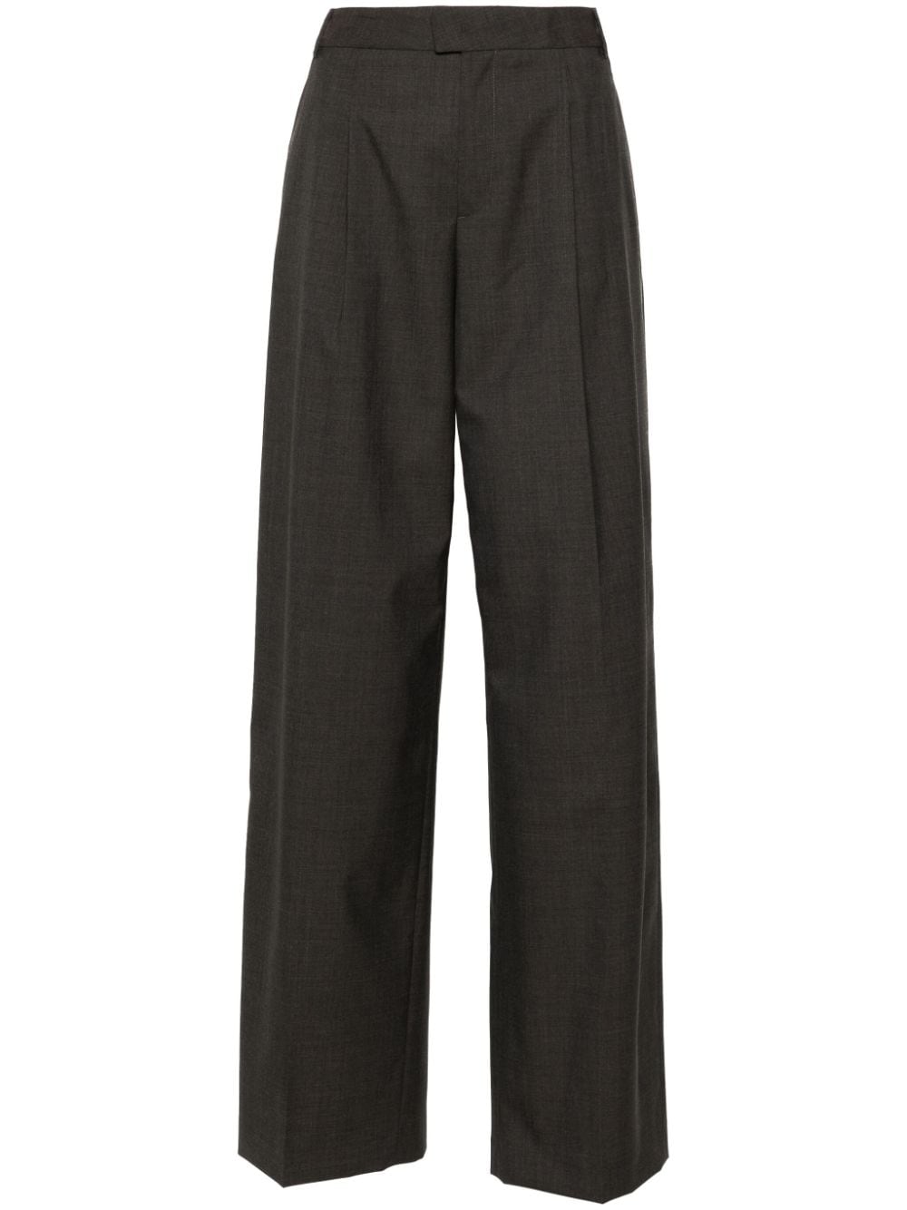 Blumarine logo-plaque trousers - Grey