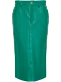 Blumarine debossed-logo midi skirt - Green