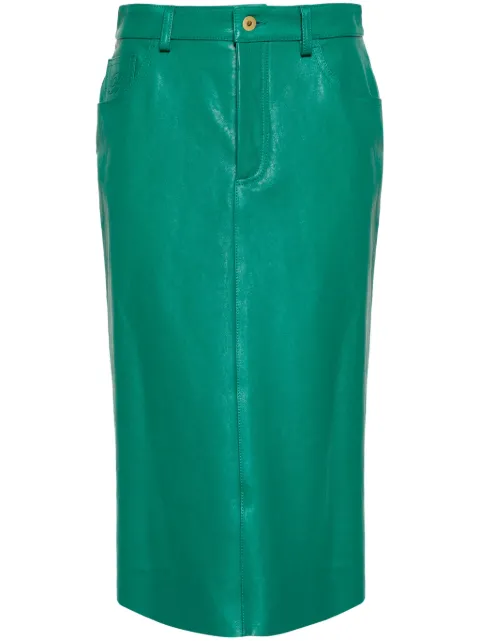 Blumarine debossed-logo midi skirt