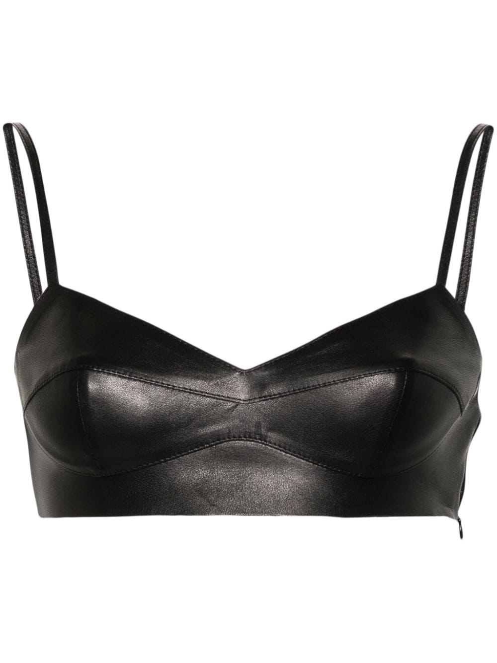 BLUMARINE LEATHER CROP TOP 