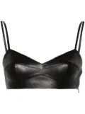 Blumarine leather crop top - Black