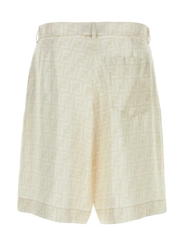 FENDI FF Silk Shorts | Neutrals | FARFETCH